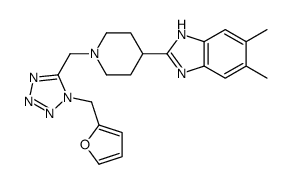 (9ci)-2-[1-[[1-(2-呋喃甲基)-1H-四唑-5-基]甲基]-4-哌啶基]-5,6-二甲基-1H-苯并咪唑结构式