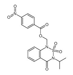 3-isopropyl-1-(4-nitro-benzoyloxymethyl)-2,2-dioxo-2,3-dihydro-1H-2λ6-benzo[1,2,6]thiadiazin-4-one结构式