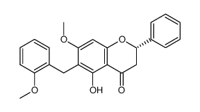 (S)-5-Hydroxy-7-methoxy-6-(2-methoxy-benzyl)-2-phenyl-chroman-4-one Structure