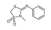 2-methyl-1,1-dioxo-N-phenyl-1,4,2-dithiazolidin-3-imine结构式