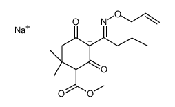 sodium,methyl 2,2-dimethyl-4,6-dioxo-5-[(E)-N-prop-2-enoxy-C-propylcarbonimidoyl]cyclohexane-1-carboxylate Structure