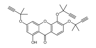 1-hydroxy-3,5,6-tris(2-methylbut-3-yn-2-yloxy)xanthen-9-one Structure