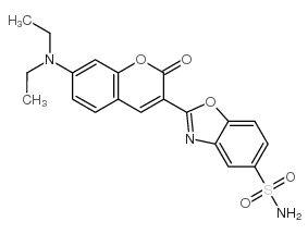 2-(7-二乙基氨基)-2-氧代-2H-1-苯并吡喃-3-基)-5-苯并恶唑亚磺酰胺结构式