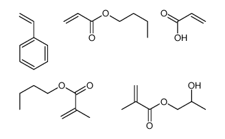 2-甲基-2-丙烯酸丁酯与2-丙烯酸丁酯、乙烯苯、单(2-甲基-2-丙烯酸)1,2-丙二醇酯和2-丙烯酸的聚合物结构式