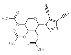 [4,5-diacetyloxy-2-(4,5-dicyanotriazol-1-yl)oxan-3-yl] acetate结构式