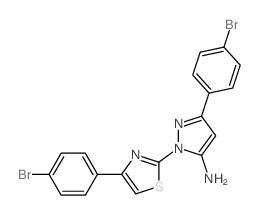 1H-Pyrazol-5-amine, 3-(4-bromophenyl)-1-(4-(4-bromophenyl)-2-thiazolyl)- Structure
