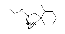 Cyclohexaneethanimidic acid, 1-cyano-2-methyl-, ethyl ester (9CI) Structure