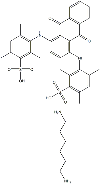 1,6-己二胺 3,3'-[(9,10-二氢-9,10-二氧代-1,4-蒽二基)二亚胺]二[2,4,6-三甲基苯磺酸盐]结构式
