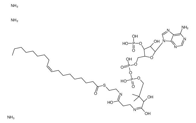 (9Z-十八烯酰基)辅酶A(铵盐)结构式