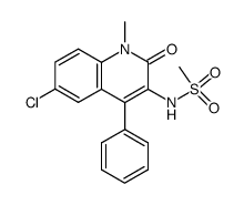 6-chloro-3-methanosulfonamido-1-methyl-4-phenyl-quinolin-2-one结构式