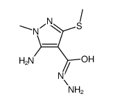 1H-Pyrazole-4-carboxylicacid,5-amino-1-methyl-3-(methylthio)-,hydrazide(9CI) Structure