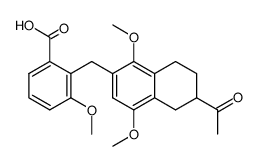 2-Acetyl-6-(2-carboxy-6-methoxybenzyl)-5,8-dimethoxy-1,2,3,4-tetrahydronaphthalene结构式