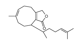 (6E,10S)-10-[(R)-1,5-Dimethyl-4-hexenyl]-3,4,5,8,9,10-hexahydro-7-methyl-1H-cyclonona[c]furan-1-one结构式