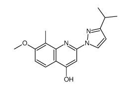 4-羟基-7-甲氧基-8-甲基-2-(3-异丙基-吡唑-1-基)-喹啉结构式