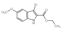 3-溴-5-甲氧基-1H-吲哚-2-羧酸乙酯结构式
