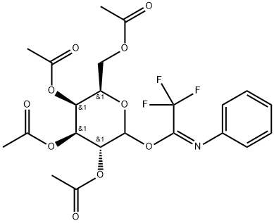 1-(2,2,2-三氟-N-苯基亚胺酯)-2,3,4,6-四-O-乙酰基-D-吡喃半乳糖结构式