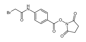 N-succinimidyl ((bromoacetyl)amino)benzoate Structure