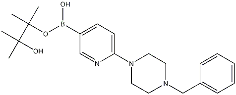 6-(4-苯甲基-1-哌嗪并)吡啶-3-硼酸频哪醇酯结构式