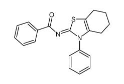 N-(3-苯基-4,5,6,7-四氢-3H-苯并噻唑-2-基)-苯甲酰胺结构式