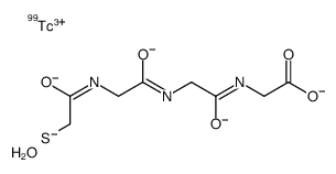 2-[[1-oxido-2-[[1-oxido-2-[(1-oxido-2-sulfidoethylidene)amino]ethylidene]amino]ethylidene]amino]acetate,oxotechnetium-99(3+)结构式