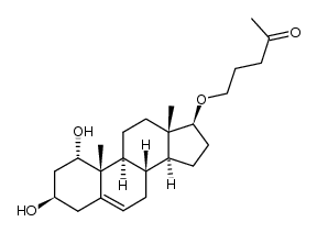 5-(((1S,3R,8S,9S,10R,13S,14S,17S)-1,3-dihydroxy-10,13-dimethyl-2,3,4,7,8,9,10,11,12,13,14,15,16,17-tetradecahydro-1H-cyclopenta[a]phenanthren-17-yl)oxy)pentan-2-one结构式