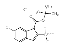 1-Boc-6-氯吲哚-2-三氟硼酸钾结构式