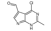 4-chloro-2-methyl-7H-pyrrolo[2,3-d]pyrimidine-5-carbaldehyde Structure