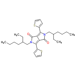 2,5-双(2-乙基己基)-3,6-二(2-噻吩基)-2,5-二氢吡咯并[3,4-c]吡咯-1,4-二酮结构式