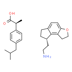 Benzeneacetic acid, α-methyl-4-(2-methylpropyl)-, (αS)-, compd. with (8S)-1,6,7,8-tetrahydro-2H-indeno[5,4-b]furan-8-ethanamine (1:1) Structure