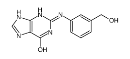 2-[3-(hydroxymethyl)anilino]-3,7-dihydropurin-6-one结构式