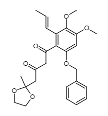 1-[6'-benzyloxy-3',4'-dimethoxy-2'-(prop-1-enyl)phenyl]-4-(2-methyl-1,3-dioxolan-2-yl)butane-1,3-dione结构式