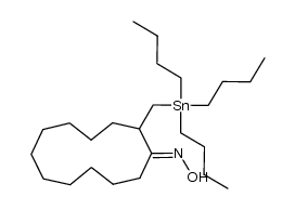 (E)-2-((tributylstannyl)methyl)cyclododecanone oxime Structure