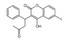 4-hydroxy-6-iodo-3-(3-oxo-1-phenylbutyl)chromen-2-one结构式
