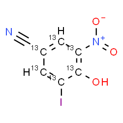 硝碘酚腈-13C6结构式
