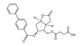 (3aS(3aα,4α,5β,6aα))-(+)-(5-(1,1'-biphenyl-4-carbonyloxy)hexahydro-2H-cyclopenta(b)furan-2-on-4-yl)methyl hydrogen butanedioate结构式