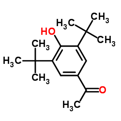 3',5'-二叔丁基-4'-羟基苯乙酮结构式