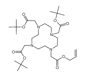 tri-tert-butyl 2,2',2''-(10-(2-(allyloxy)-2-oxoethyl)-1,4,7,10-tetraazacyclododecane-1,4,7-triyl)triacetate结构式