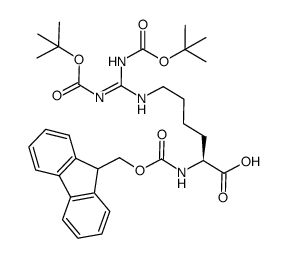 N-芴甲氧羰基-N',N''-二叔丁氧羰基-L-高精氨酸结构式