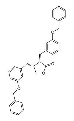 (3R,4R)-3,4-Bis((3-(benzyloxy)phenyl)methyl)dihydro-2(3H)-furanone Structure