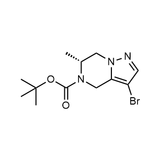 (6R)-3-溴-6-甲基-4H,5H,6H,7H-吡唑并[1,5-a]吡嗪-5-羧酸叔丁酯结构式