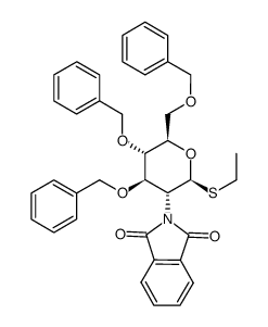 ethyl 3,4,6-tri-O-benzyl-2-deoxy-2-phthalimido-1-thio-β-D-glucopyranoside结构式