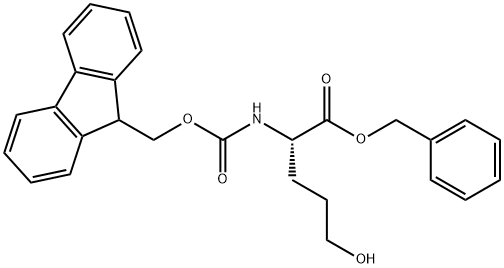 (S)-苄基2-((((9H-芴-9-基)甲氧基)羰基)氨基)-5-羟基戊酸酯结构式