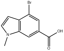 4-溴-1-甲基-1H-吲哚-6-羧酸结构式