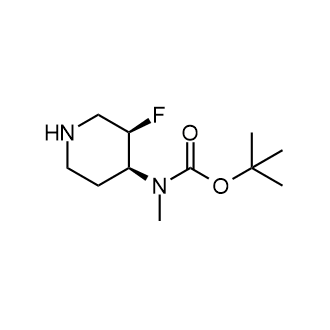 ((3R,4S)-3-氟哌啶-4-基)(甲基)氨基甲酸叔丁酯结构式