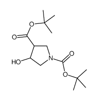 3-(叔丁氧基羰基)-4-羟基吡咯烷-1-羧酸叔丁酯结构式