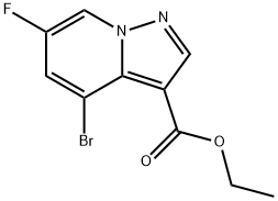4-溴-6-氟吡唑并[1,5-a]吡啶-3-羧酸乙酯结构式