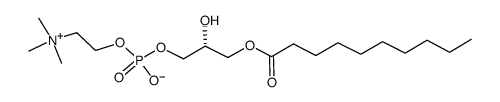 1-癸酰基-2-羟基-sn-甘油-3-磷酸胆碱结构式
