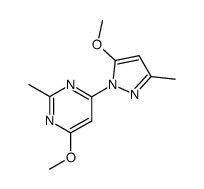 4-methoxy-6-(5-methoxy-3-methyl-pyrazol-1-yl)-2-methyl-pyrimidine结构式