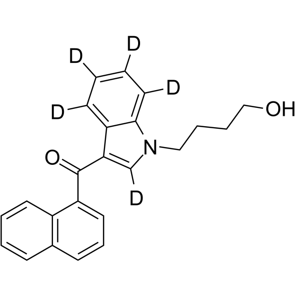 JWH 073 N-(4-hydroxybutyl) metabolite-d5结构式