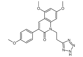 5,7-dimethoxy-3-(4-methoxyphenyl)-1-[2-(2H-tetrazol-5-yl)ethyl]quinolin-2-one结构式